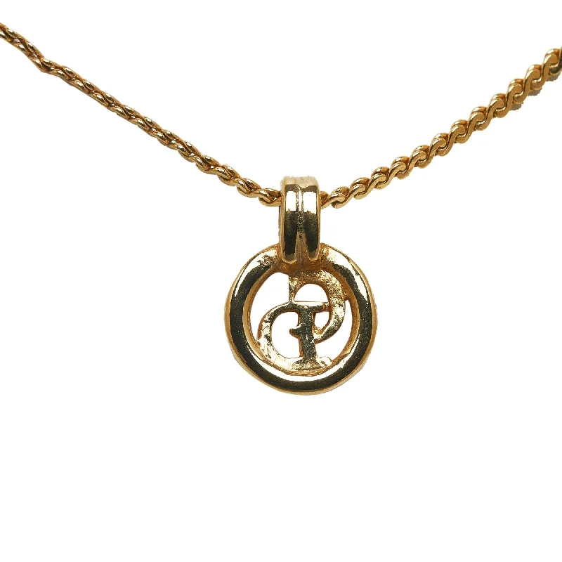 DIOR Logo Pendant Necklace Costume Necklace