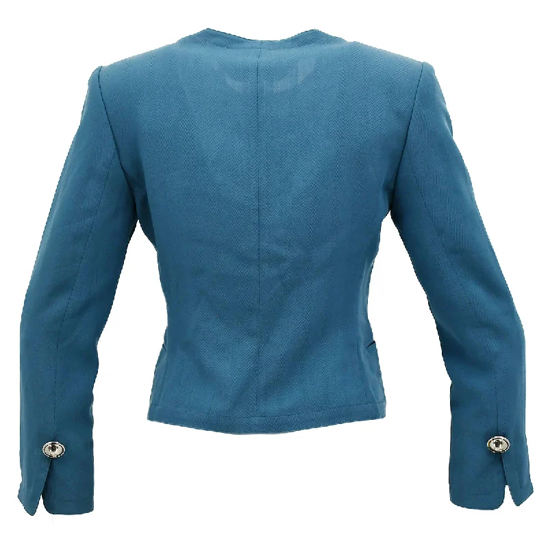 Christian Dior Collarless Jacket Blue #S