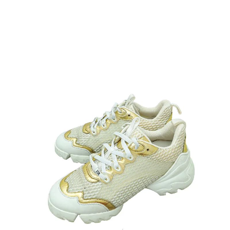 Christian Dior Bicolor Technical Metallic Mesh D Connect Sneaker 38.5