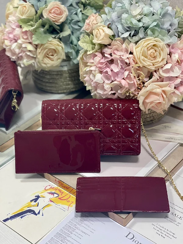 Christian Dior Lady Pouch Maroon Handbags