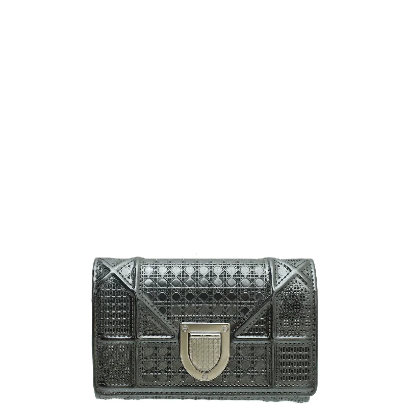 Christian Dior Onyx Black Micro-Cannage Diorama Elancee Wallet