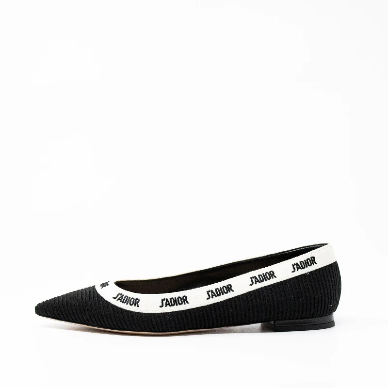 Dior Black J’adior Ballerina Flats 36