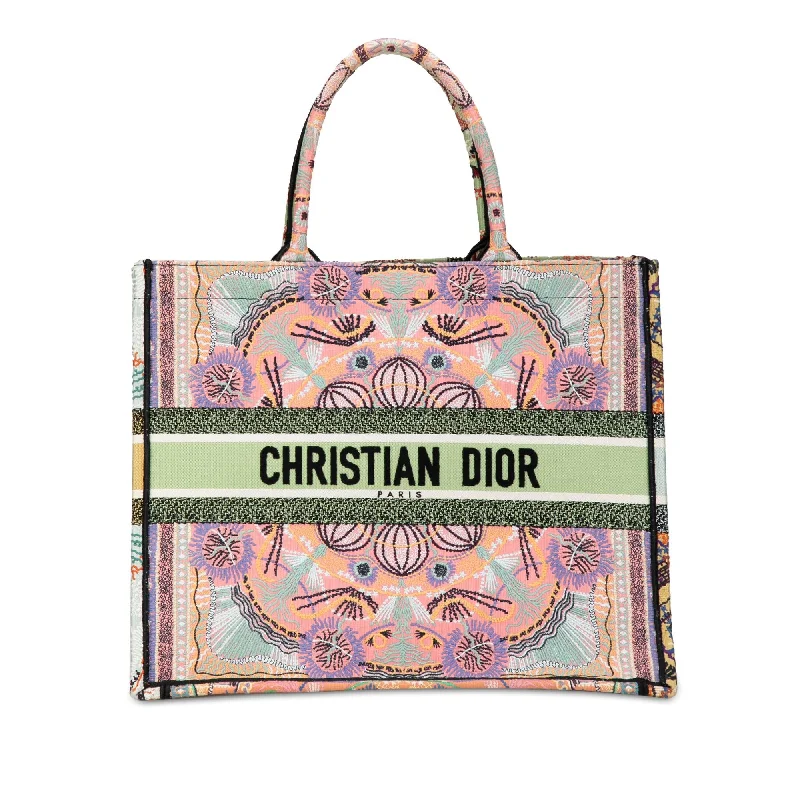 Dior Cruise Large Lights Embroidered Multicolor Canvas Book Tote (SHG-FQZtOd)