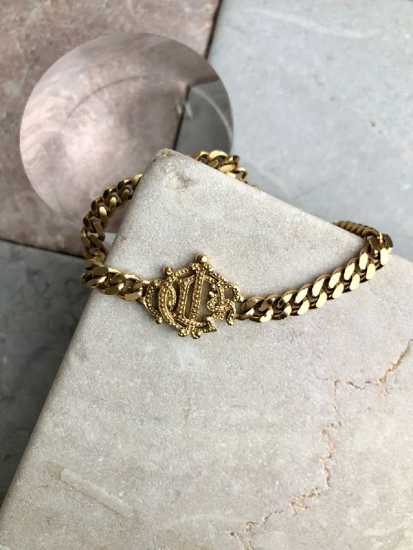 Christian Dior Bracelet Gold Vintage 2mtjbe