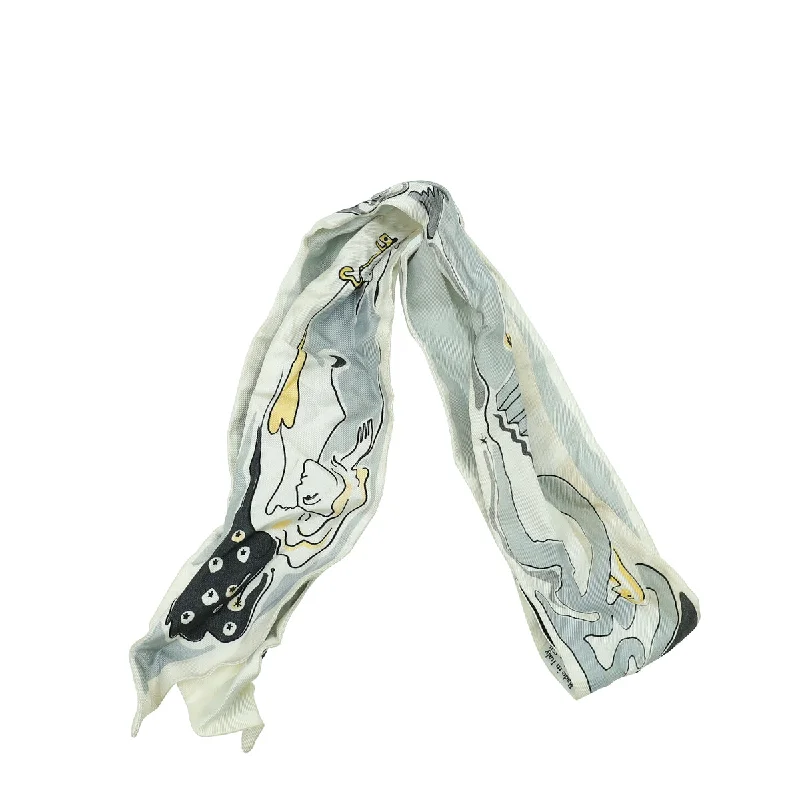 Christian Dior Grey Multicolor Abcdior Zodiac Mitzah L Scarf Twilly