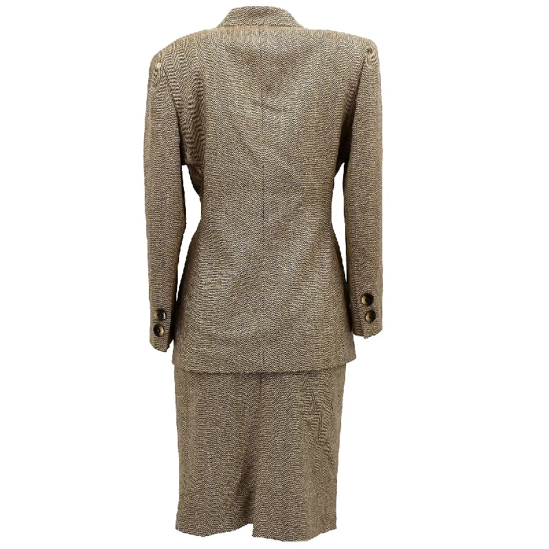 Christian Dior Setup Suit Jacket Skirt Beige #M