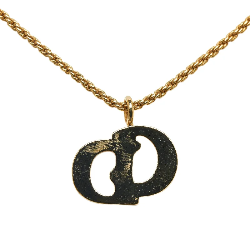 DIOR CD Logo Pendant Necklace Costume Necklace