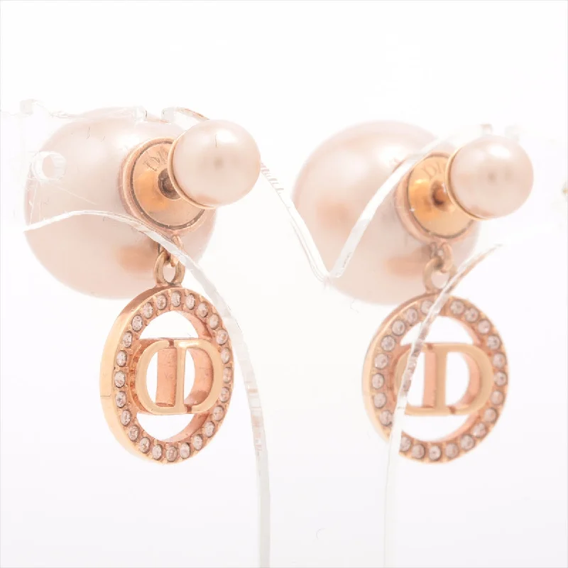 Christian Dior Tribales Dior Tribal Earrings (for both ears) GP x Line Stone x  Pearl Pink G