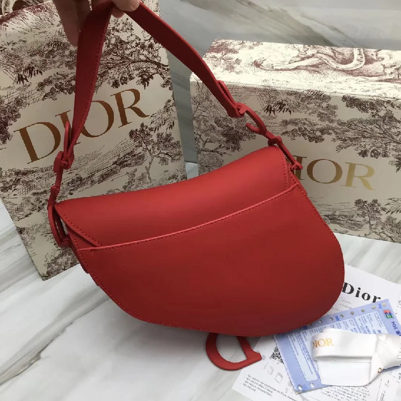 Dior Saddle Bag In Cherry Red Matte Calfskin