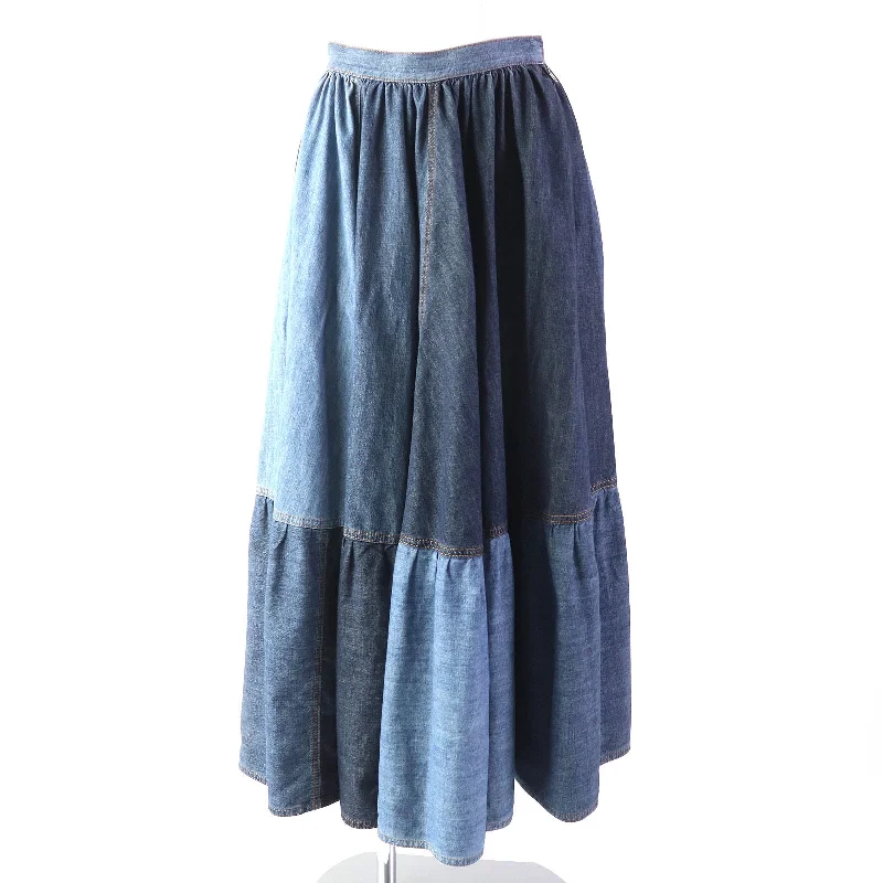 Christian Dior flare skirt 112J56A3941 cotton Indigo blue 40