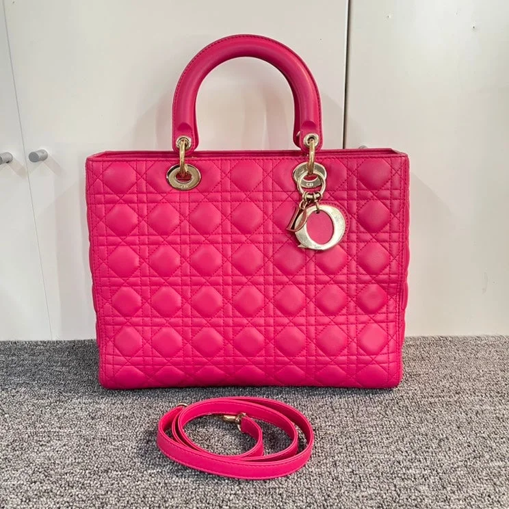 Dior Lady Lambskin Bag Large Handbag