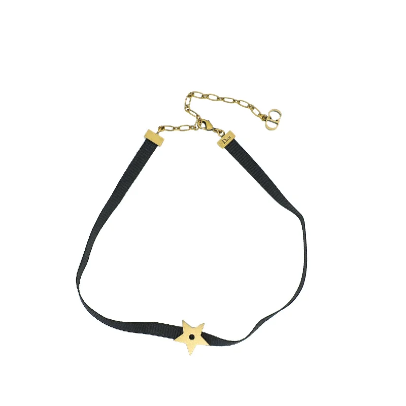 Christian Dior Black D'Porte-Bonheur Star Choker Necklace