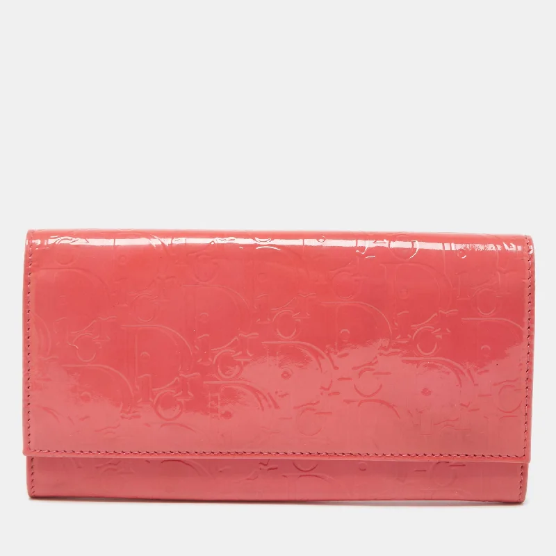 Dior Oblique Embossed Patent Leather Continental Wallet