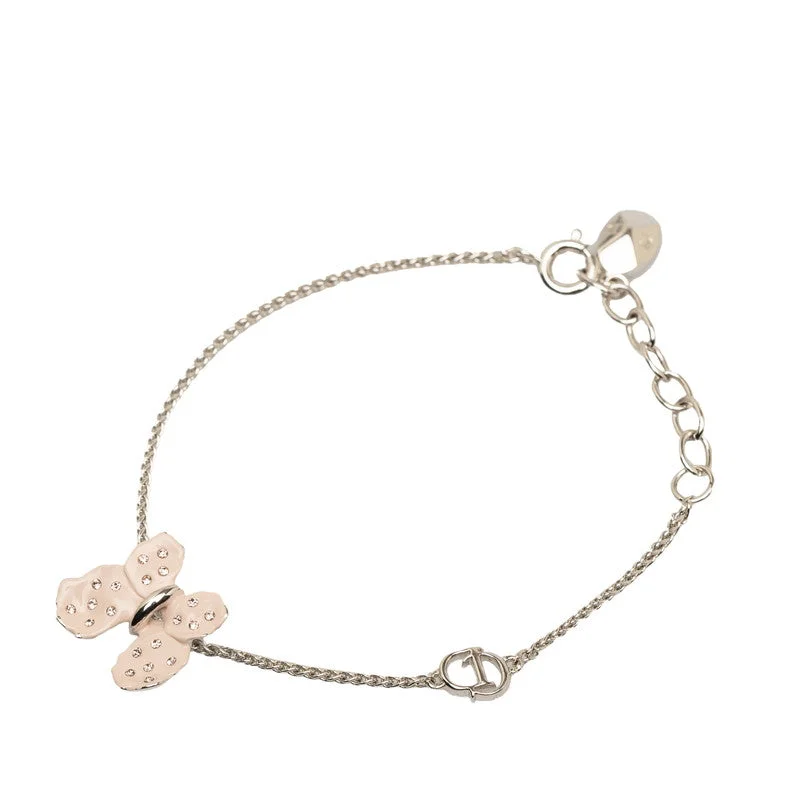 Dior Butterfly Butterfly Logo Bracelet Silver Pink Metal  Dior