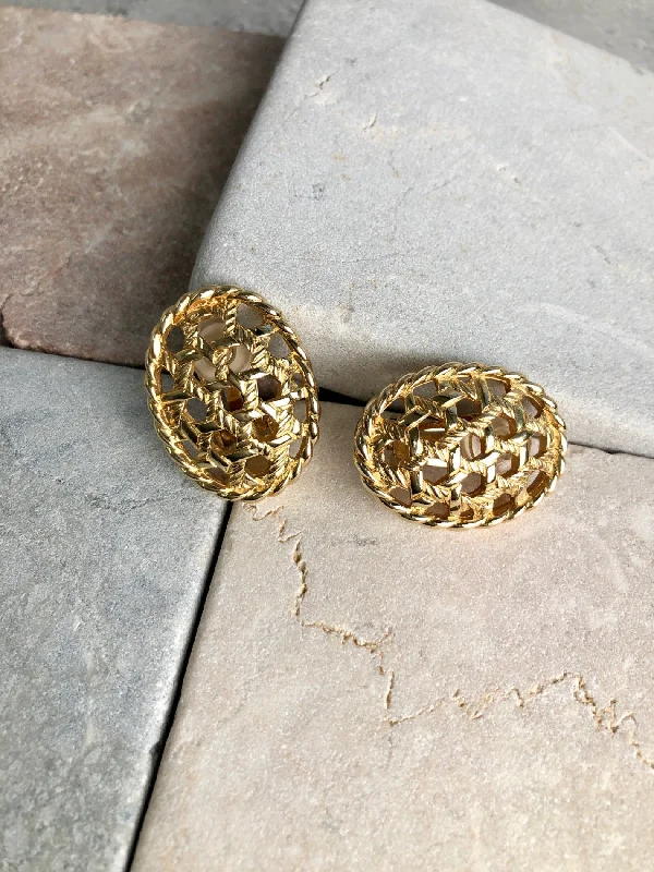 Christian Dior Earrings Gold Vintage n2mfri