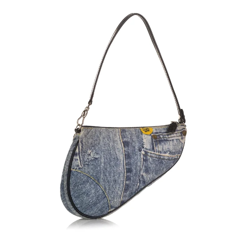 Dior Mini Denim Saddle Pochette (37105)