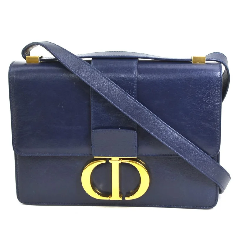 Christian Dior Shoulder Bag 30 Montaigne Leather Navy Women's a0350