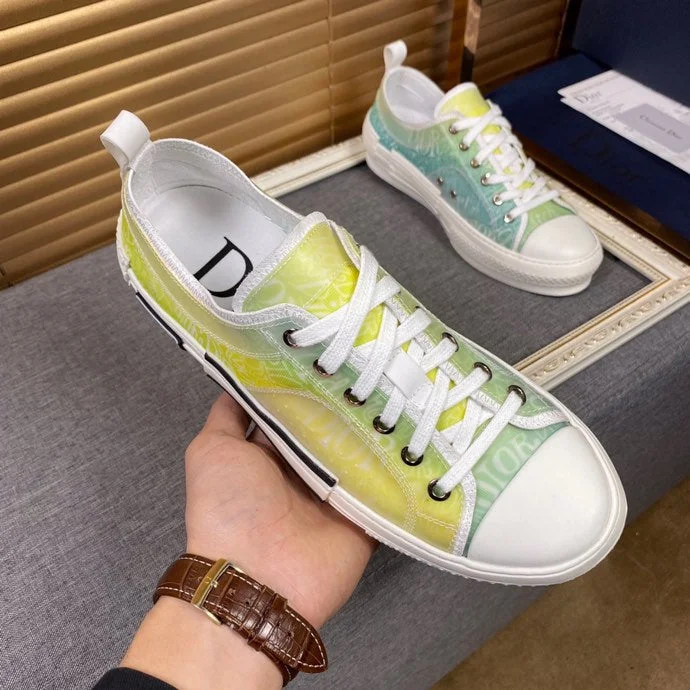 Christian Dior B23 White and Yellow LOW-TOP SNEAKER