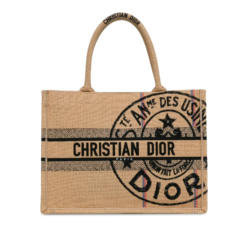 Dior Medium Jute Book Tote (SHG-UjhMOF)