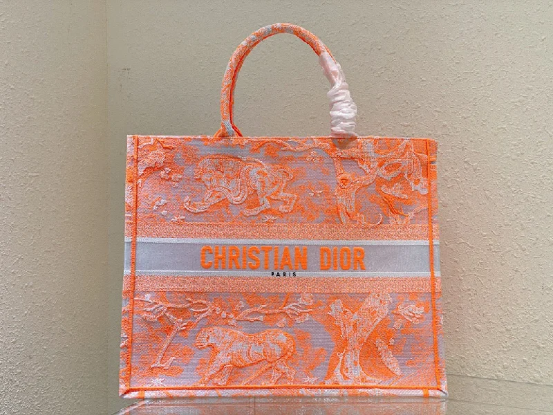 Christian Dior Large Book Tote Orange, For Women,