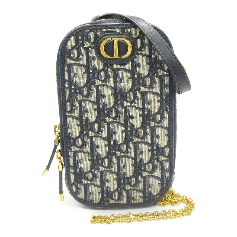 Christian Dior Dior Phone Chain Shoulder Bag, Jacquard, Women's, Navy