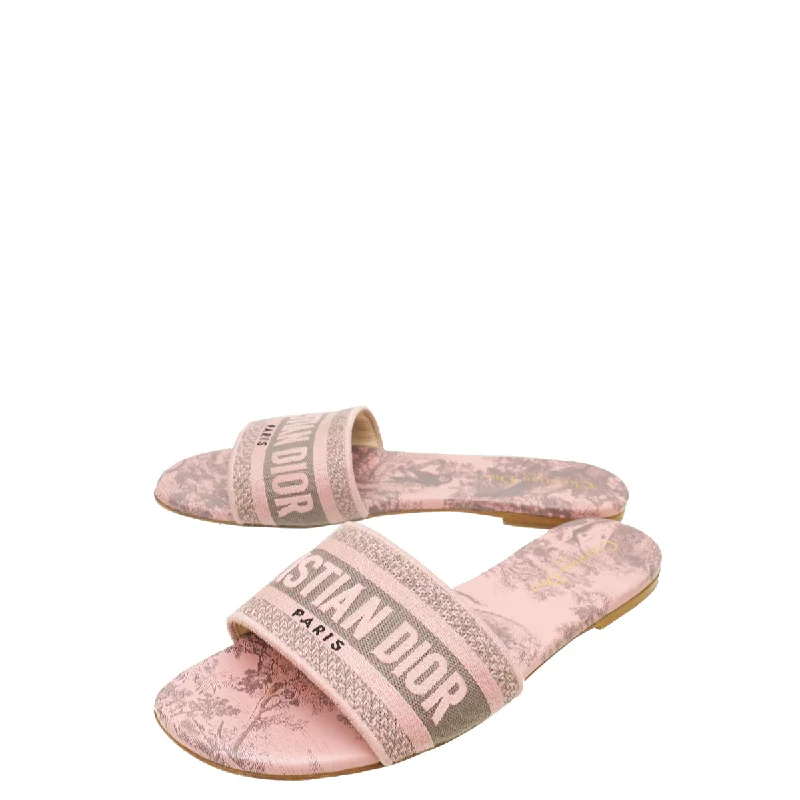 Christian Dior Bicolor Toile De Jouy Soleil Motif Dway Sandals 39