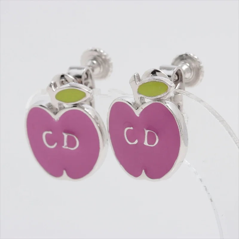 Christian Dior Pink Apple CD Logo Clip-On Earrings