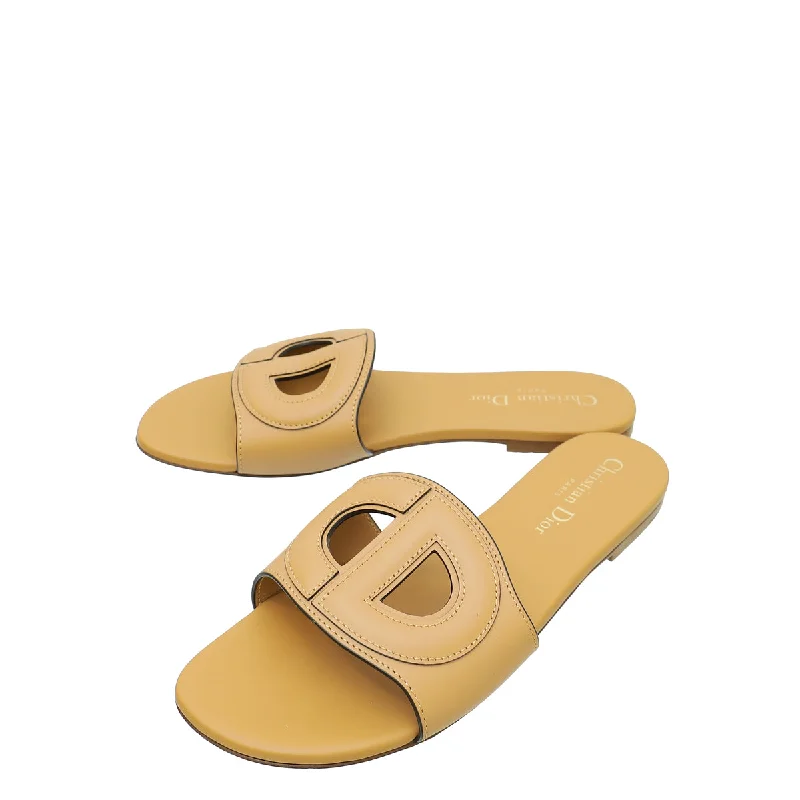 Christian Dior Camel D-Club Flat Sandal 37.5