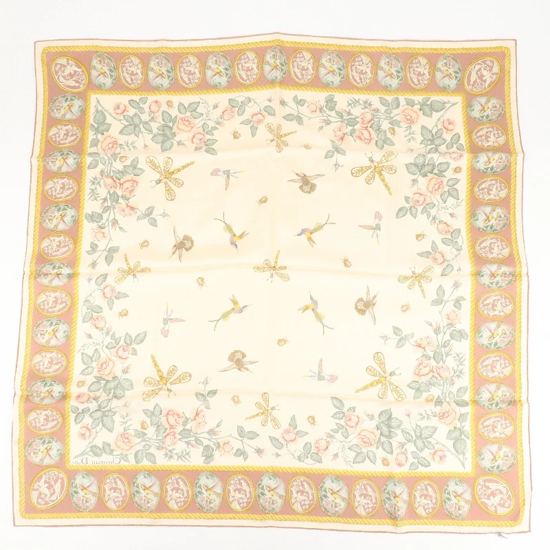 Christian Dior 100% Silk Scarf Beige