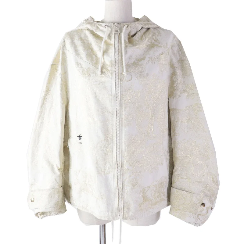 Christian Dior Nylon jacket 217C31A2985 polyester light beige gold Toile de Jouy Windbreaker S