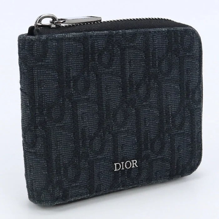 ChristianDior 2ESBC092YSE 03EU Zipwallet Bi-fold coinpurse/Dior Oblique Navy