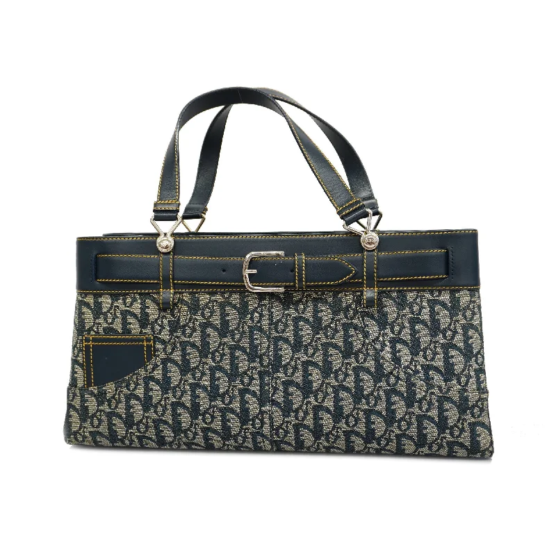 CHRISTIAN DIOR  Trotter Women's Canvas Handbag Navy