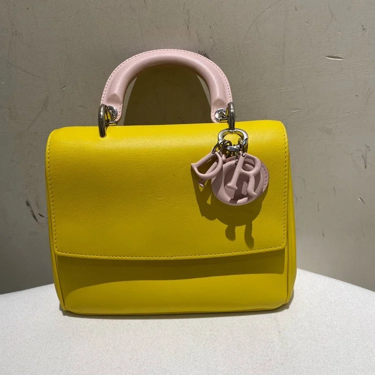 Dior Yellow Small Leather Handbag