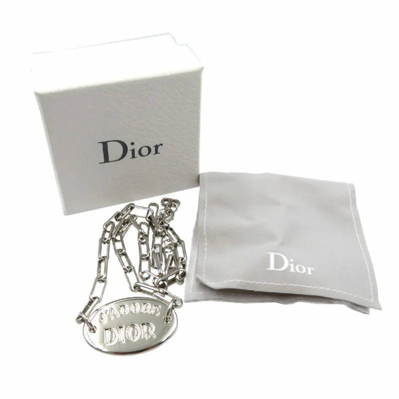 Christian Dior J'ADIOR plate metal silver necklace