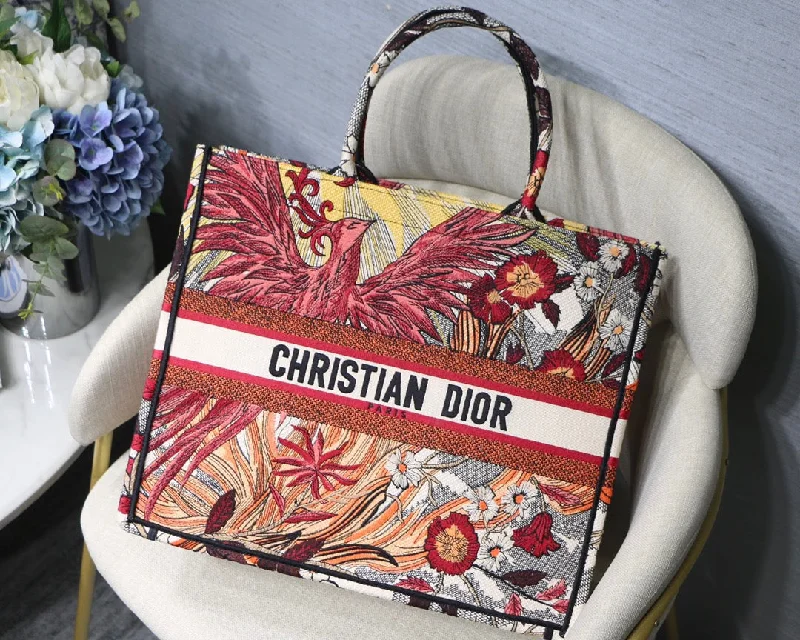 Christian Dior Large Book Tote Red Multicolor