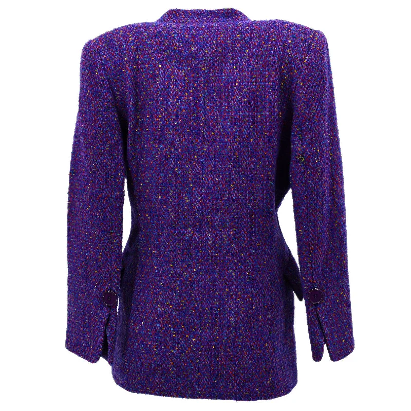 Christian Dior Collarless Jacket Purple #M