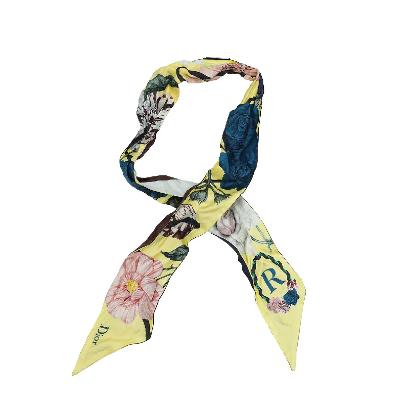 Christian Dior Multicolor Silk ABCDior "R" Mitzah Scarf