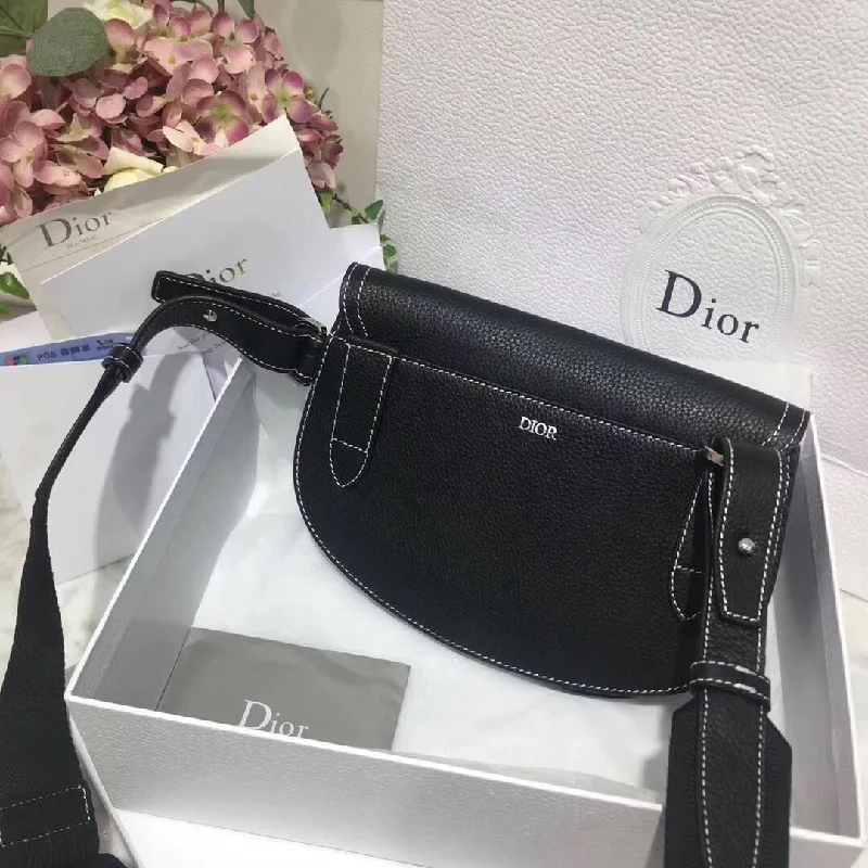 Christian Dior Black Christian Dior x KAWS Pouch Saddle Bag