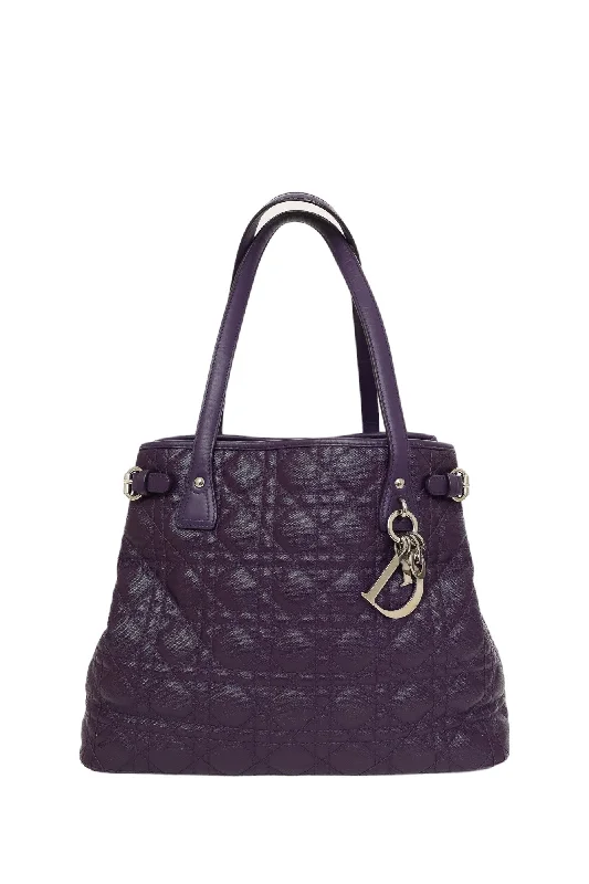 Christian Dior 2011 Purple Coated Canvas Medium Panarea Tote