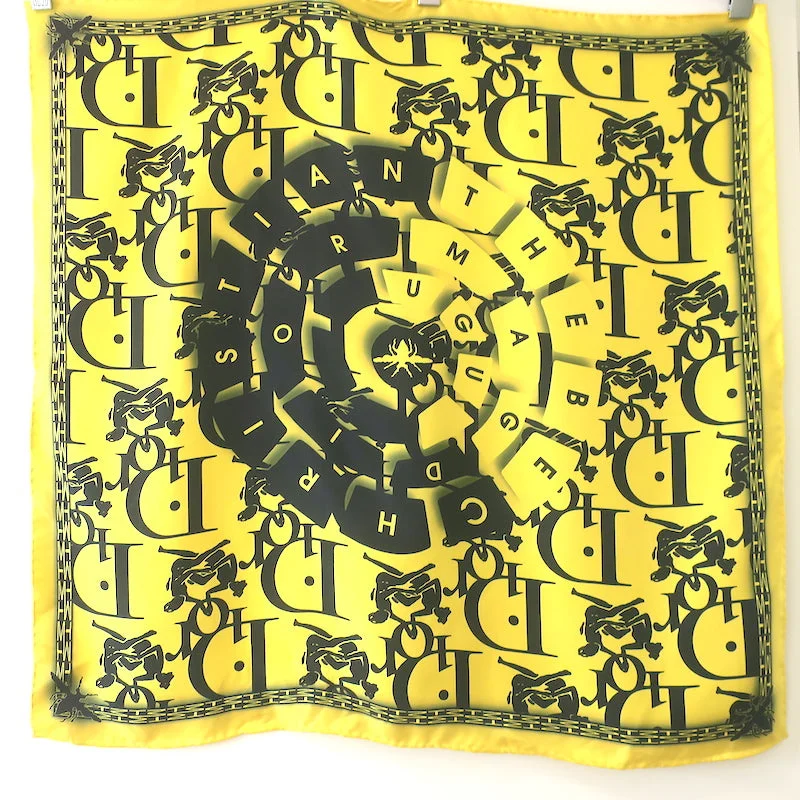 Christian Dior x Thebe Magugu Scarf Yellow Printed Silk Twill