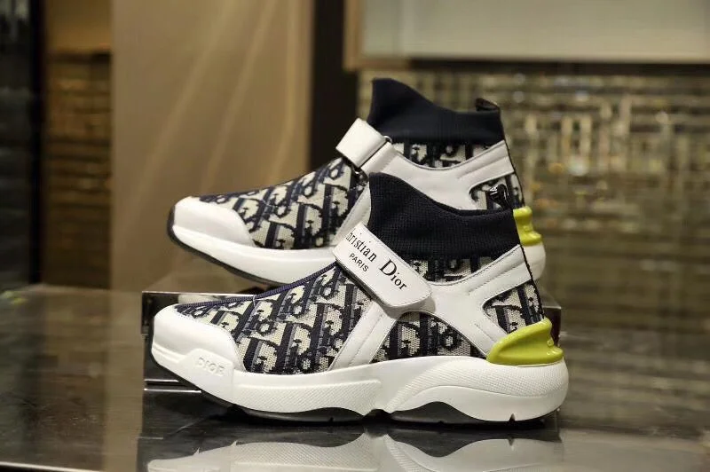 Christian Dior Inspried Sock Blue Yellow Sneaker