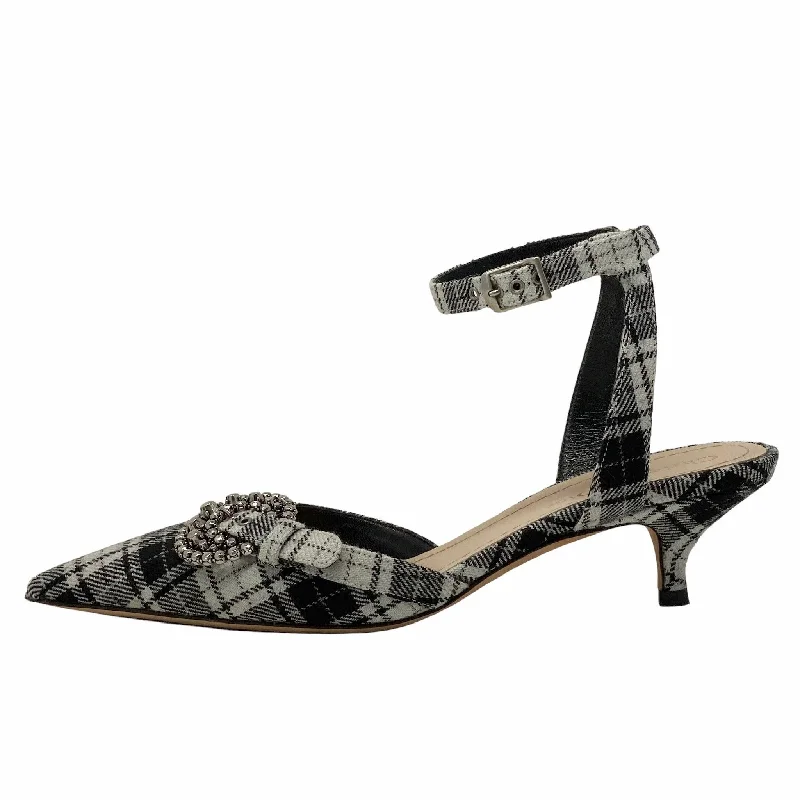 Dior Black & White Tarta Gang Slingback Pumps 36.5