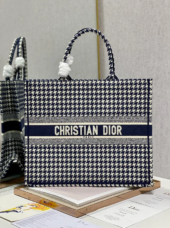 Christian Dior Large Book Tote Blue And White