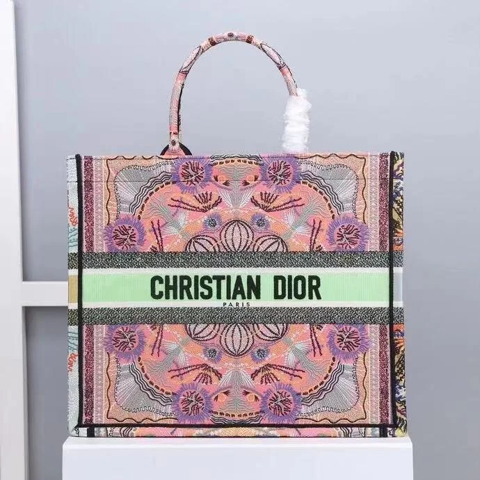 Christian Dior Large Book Tote Multicolor In Lights Embroidery,