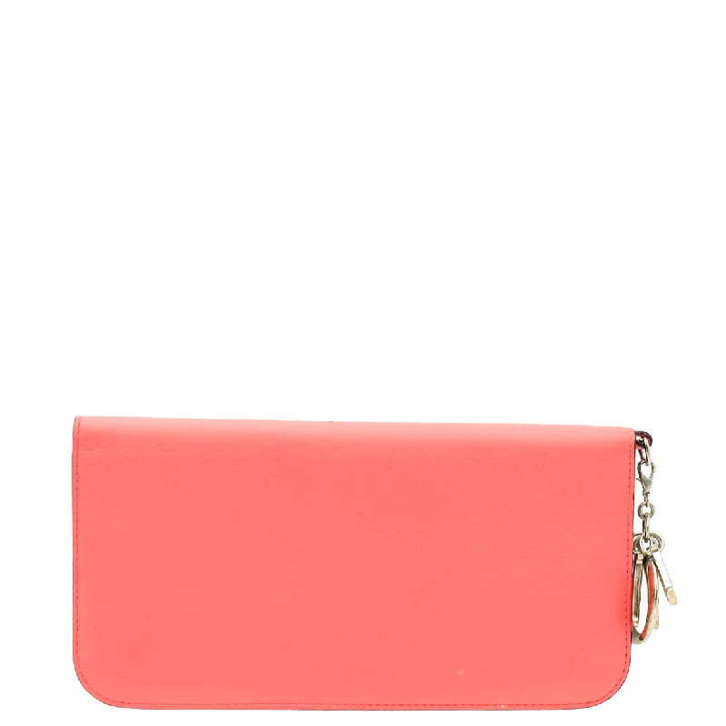 Christian Dior Coral Diorissimo Voyageur Long Wallet