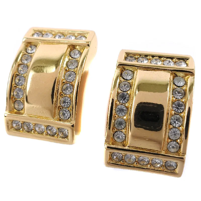 Christian Dior Earring G   Rhinestone Square  15.5g  【】  Earring