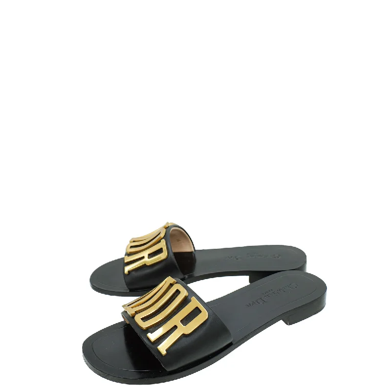 Christian Dior Black Dio(r)evolution Slide Sandals 38