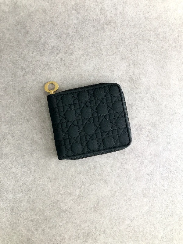 Christian Dior Cannage Folded Wallet Black Vintage ngbmez