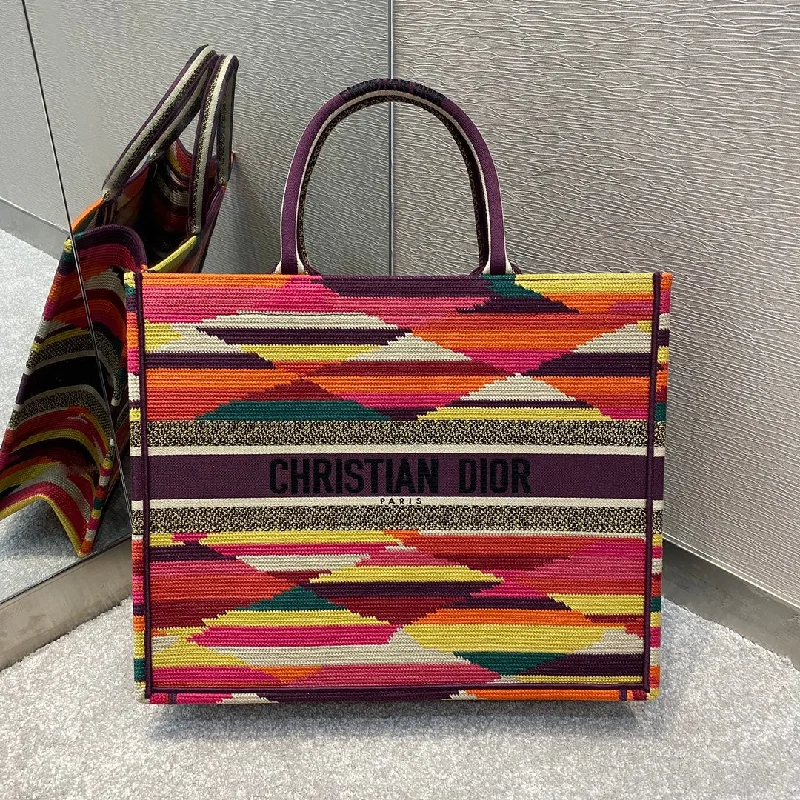 Christian Dior Large Book Tote Canvas Multicolor For Women Bag