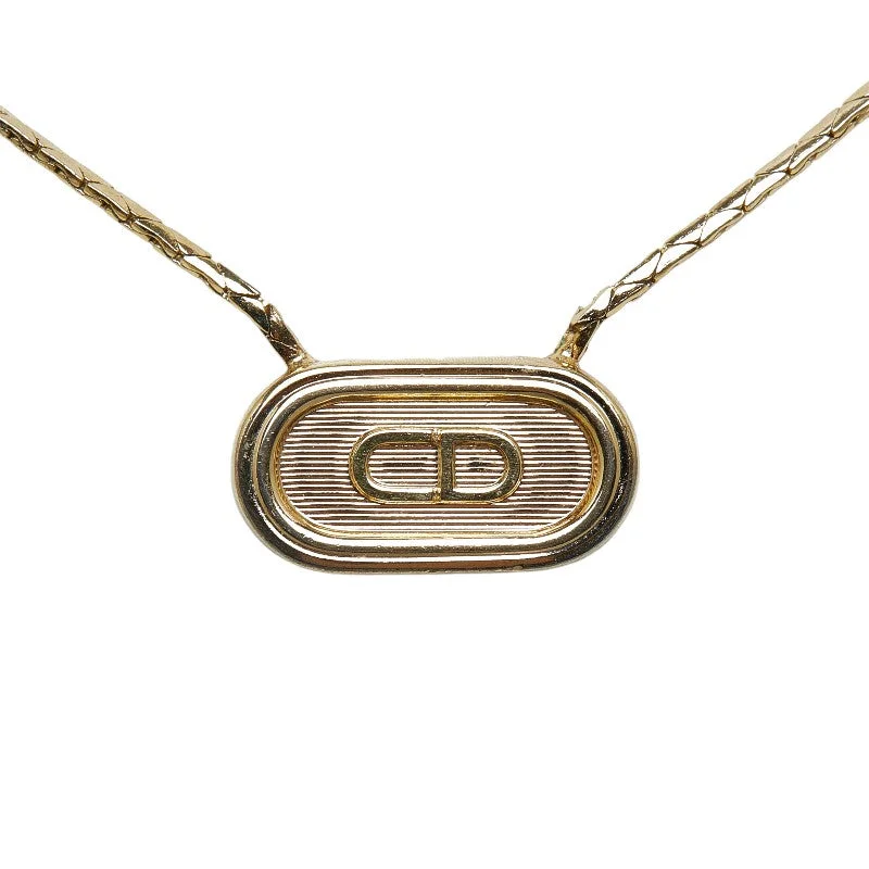 Dior CD logo plate necklace g makeup ladies Dior